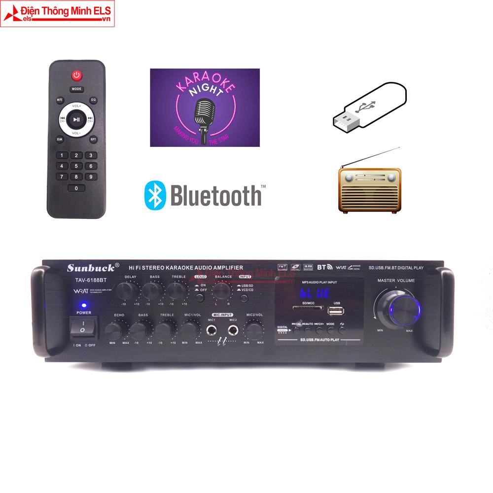 Amply Sunbuck 6188BT 12V 220V Bluetooth