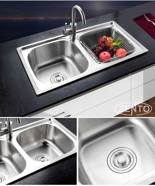 Chậu rửa bát inox 2 hố zento SK7842