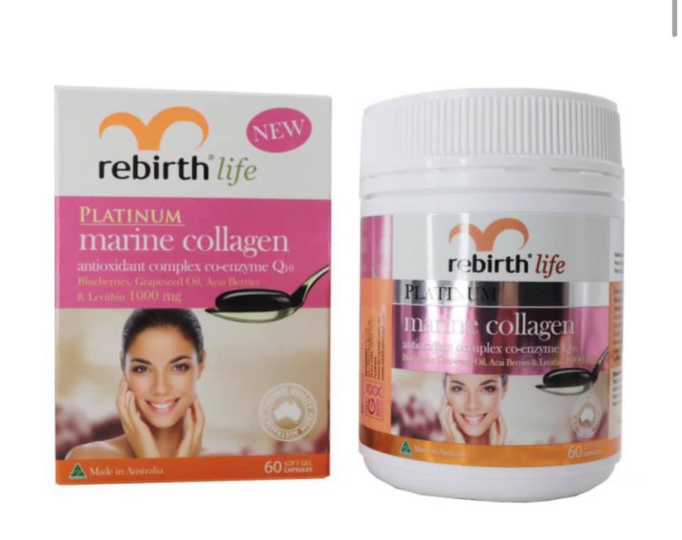 Thực phẩm chức năng chống lão hóa Rebirth Platinum Marine Collagen
