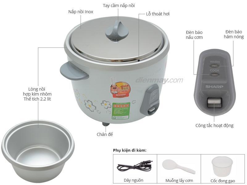 Nồi cơm điện Sharp KSH-222V