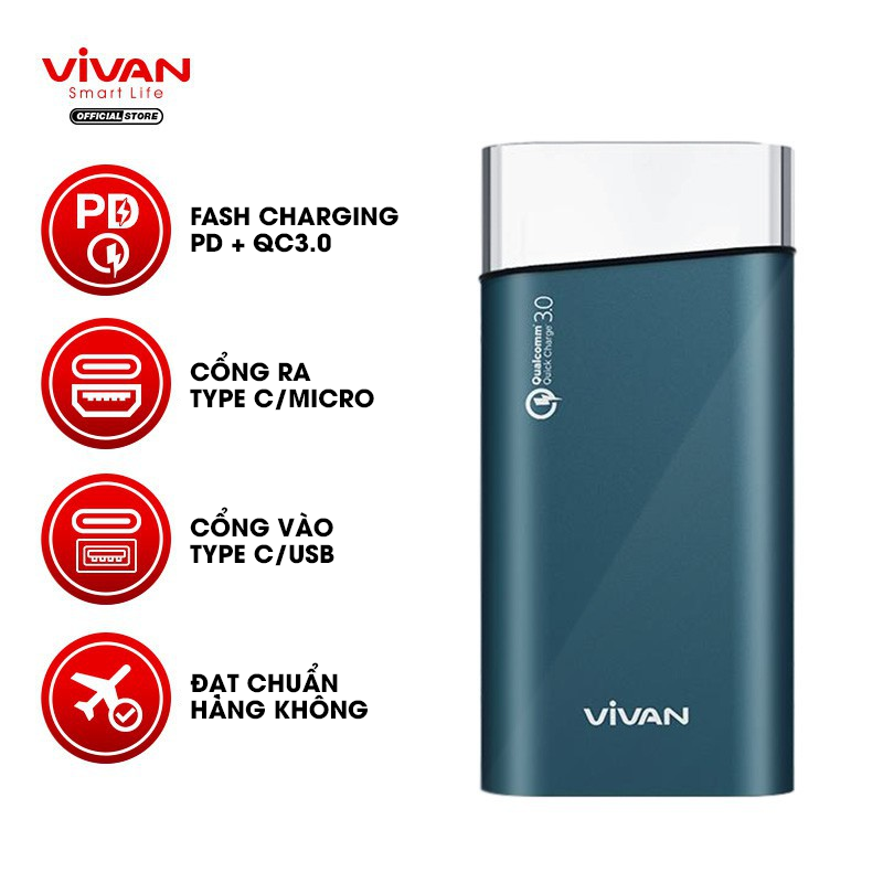 Sạc Dự phòng Vivan VPB-G10 10000mAh