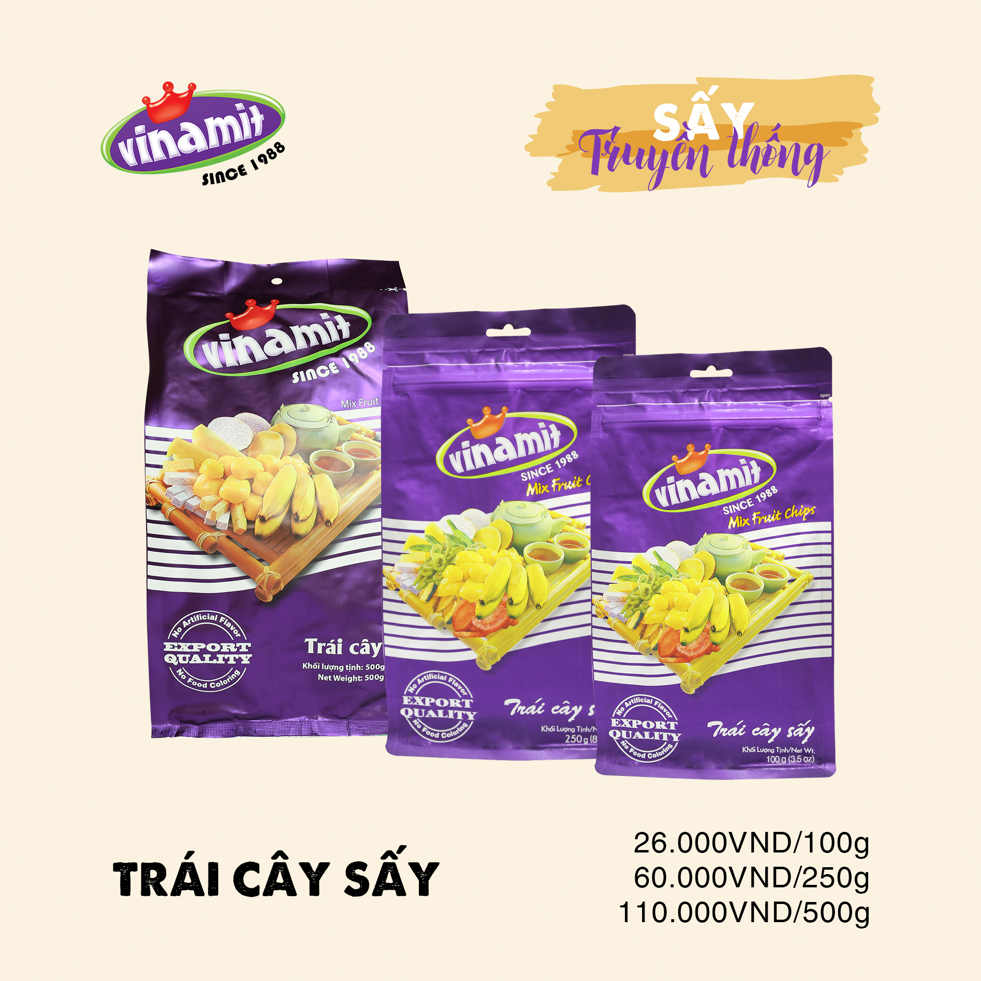 Trái cây sấy Vinamit - 100g