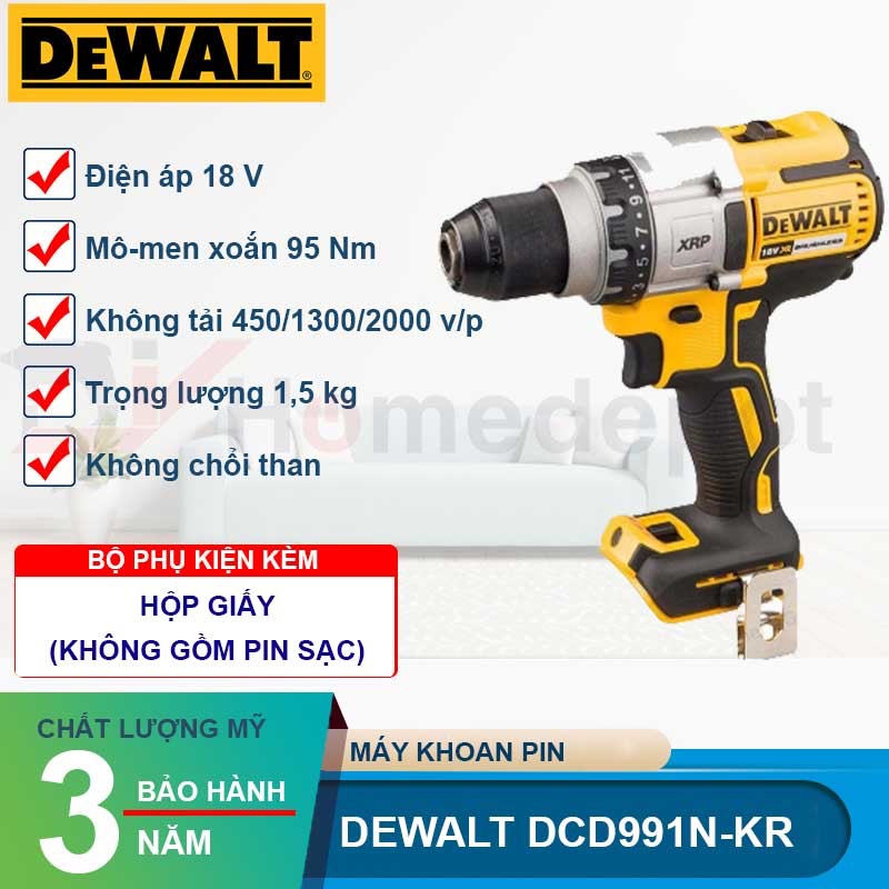Máy khoan pin Dewatl DCD991N-KR