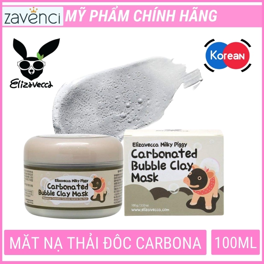 Mặt Nạ Thải Chì Bì Heo Elizavecca Milky Piggy Carbonated Bubble Clay Mask 100g