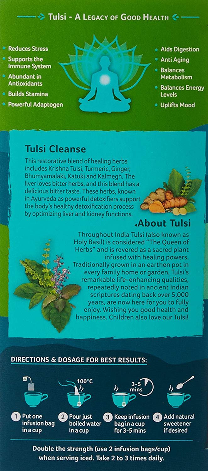 Trà thảo dược Tulsi Cleanse - Giải đôc gan thận