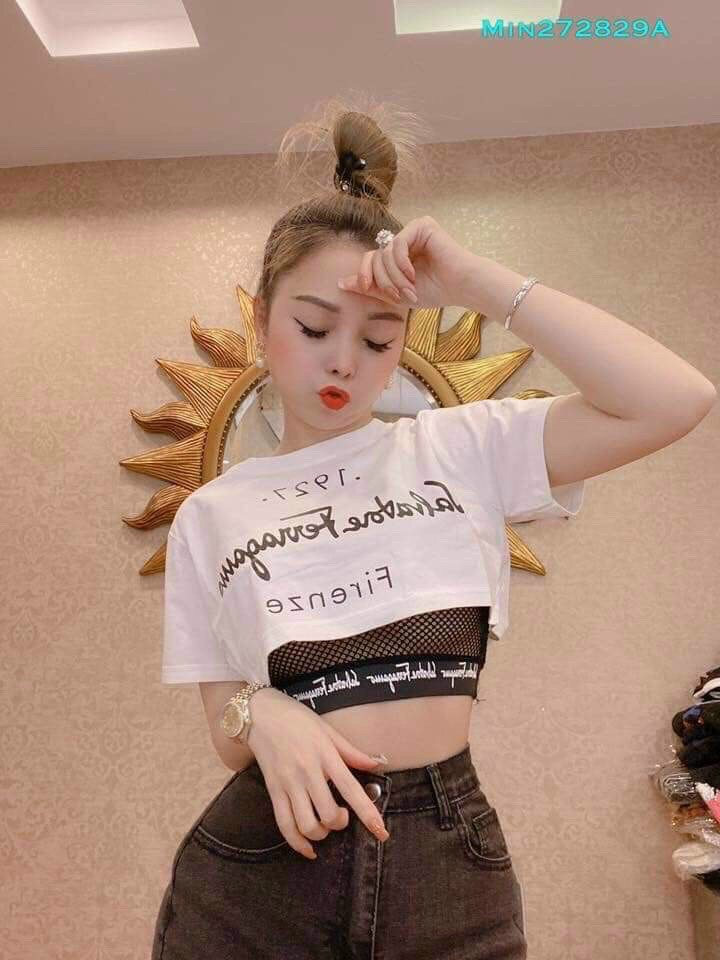 Áo Thun Nữ Cổ trụ Lật Nút Trần Doanh D35