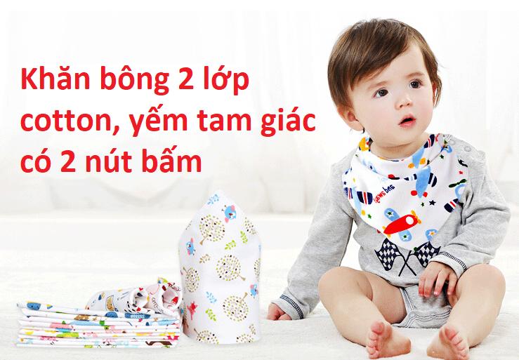 Khăn tam giác cotton 2 lớp- TKE 21