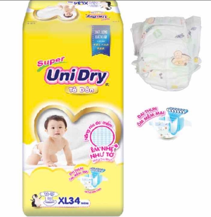 Combo 2 gói Tã Dán UniDry XL34 (trên 13kg)