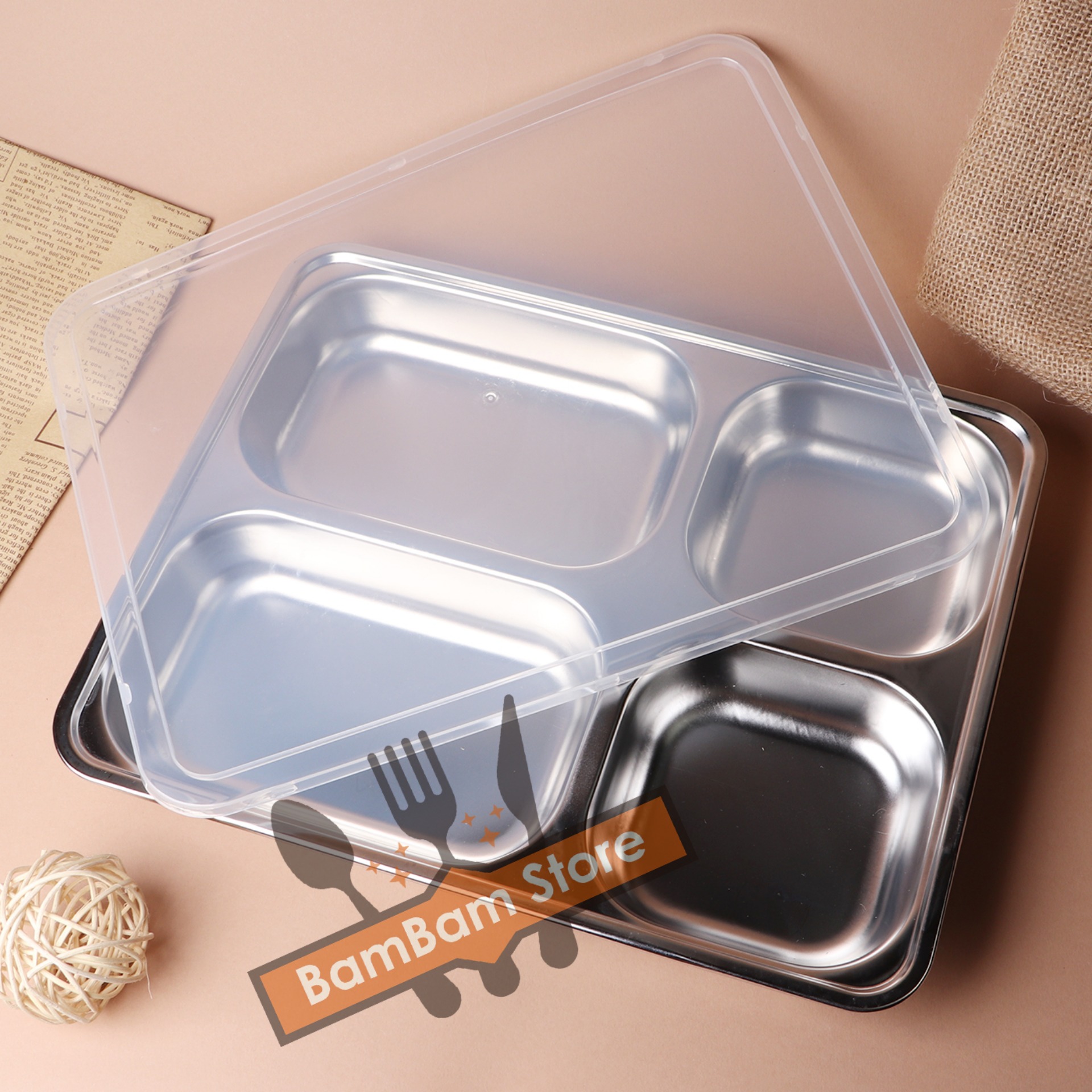 KHAY ĐỰNG CƠM 4 NGĂN INOX KDC01