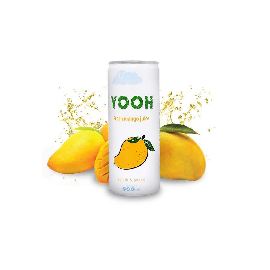 Nước ép Yooh xoài 240ml thùng 24 lon