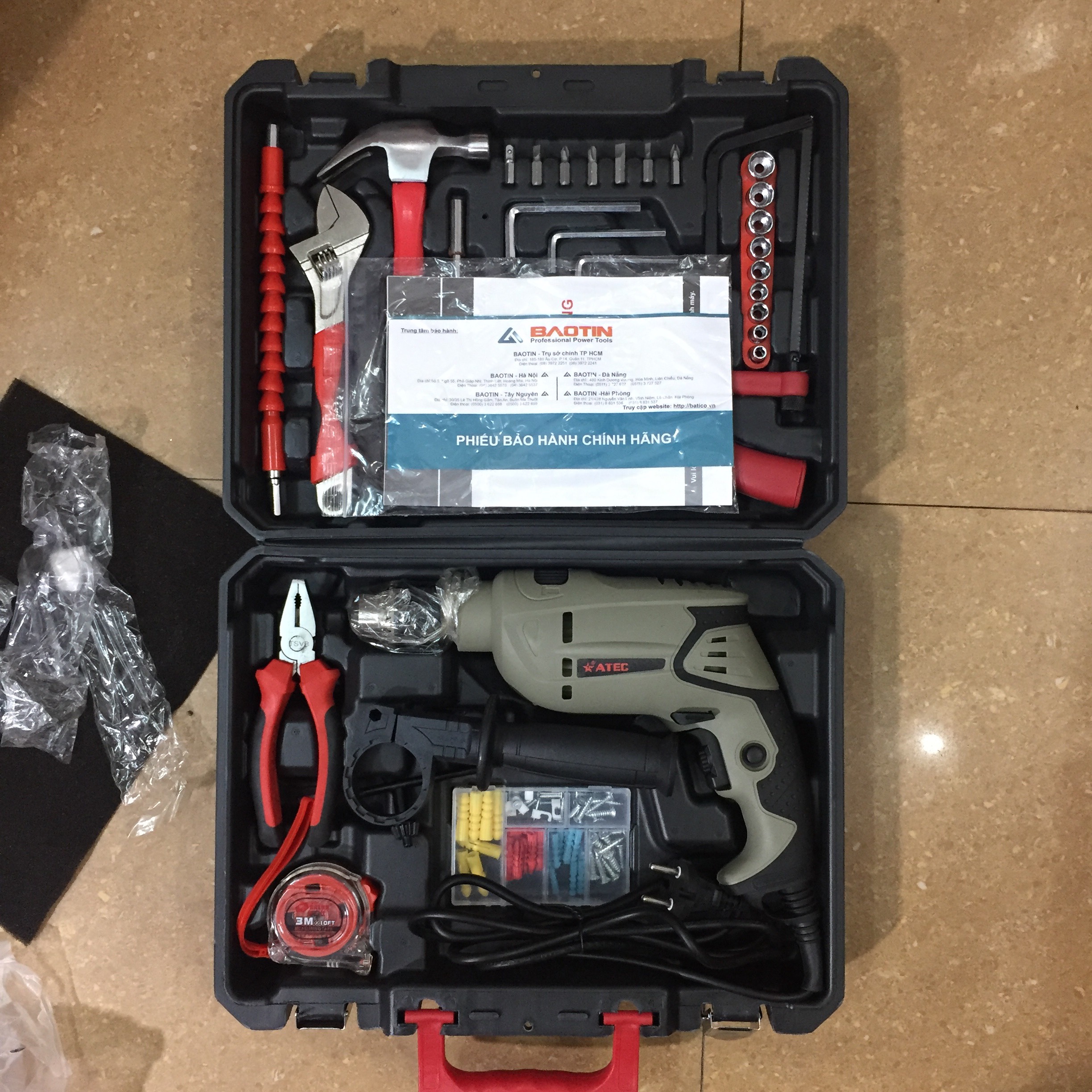 BỘ MÁY KHOAN 100 CHI TIẾT ATEC AT7218