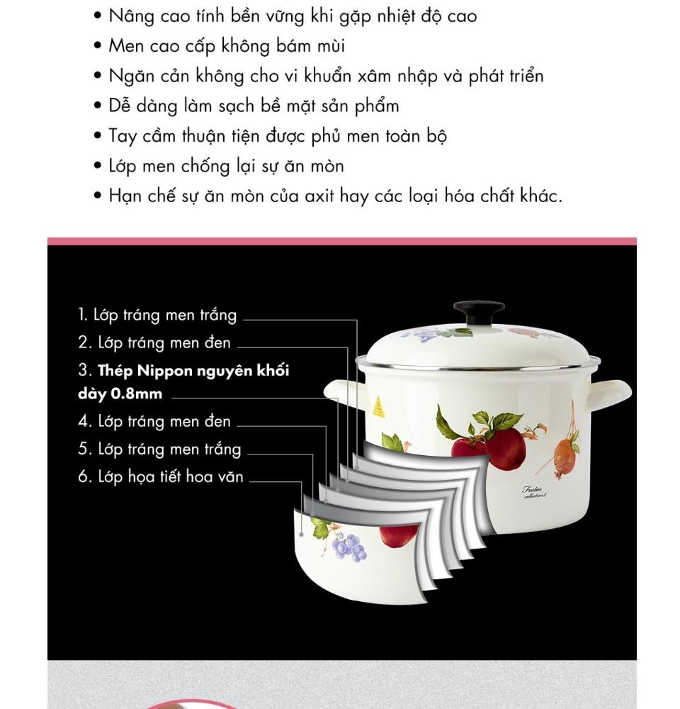 Bộ nồi tráng men Fujihoro FRV-4