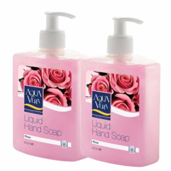 Bộ 2 nước rửa tay Hương hoa hồng AquaVera Liquid Hand Wash 500ml # Rose