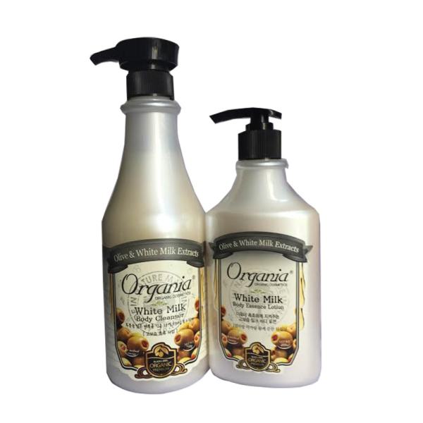 Bộ 2 Sữa tắm ORGANIA White Milk Body Cleanser 750g+ Organia White Milk Body Essence Lotion 400g