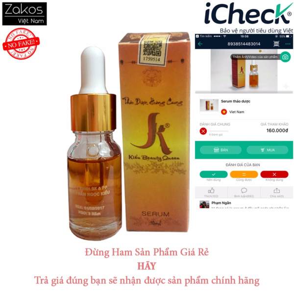 Serum Thảo Dược mờ vết thâm sẹo trắng da Kiều Beauty Queen 10ml
