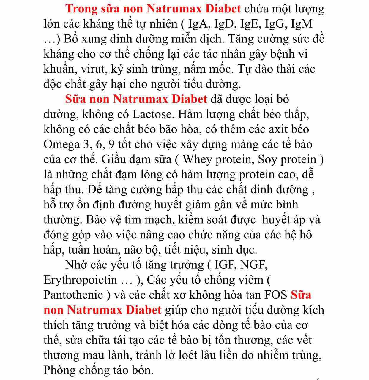 Sữa non Natrumax Diabet 800g