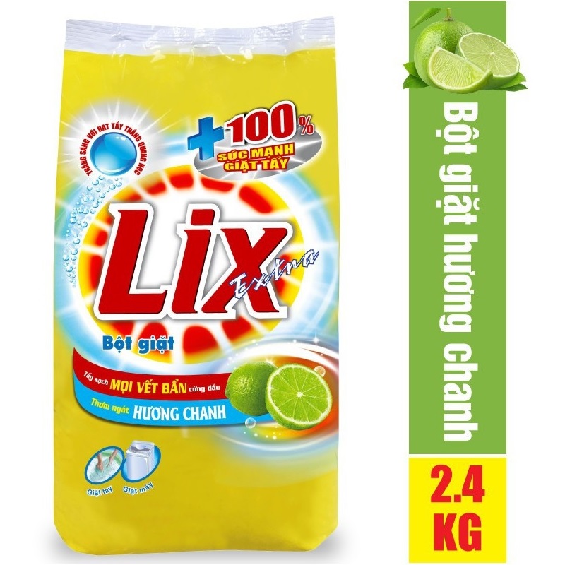 Bột giặt Lix Extra hương Hoa 2.4kg