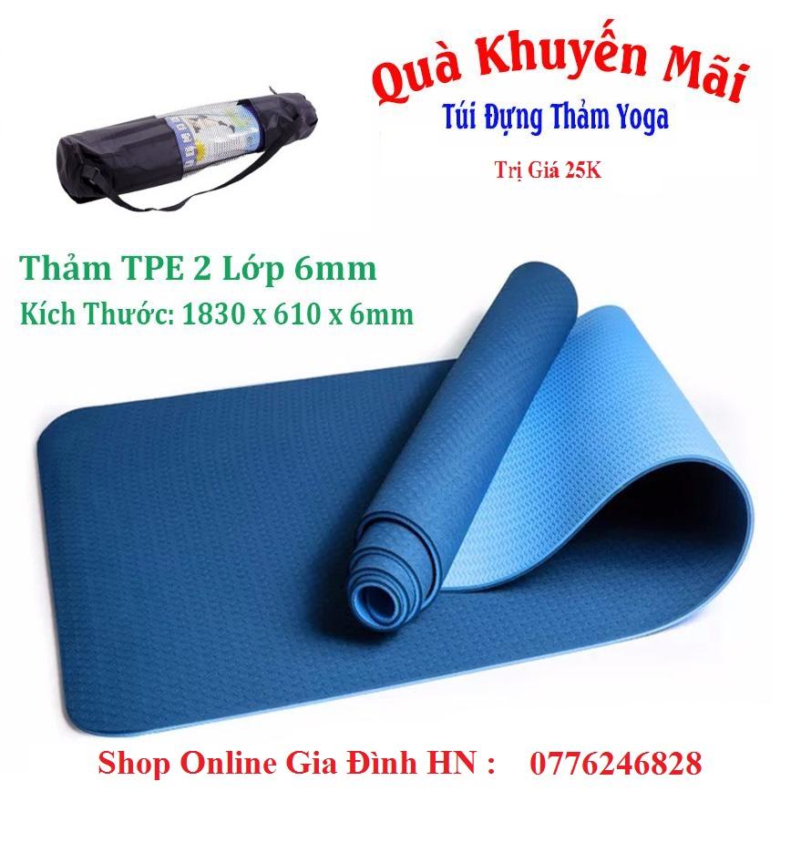 Thảm tập yoga TPE 2 lớp siêu bền, siêu nhẹ 6mm