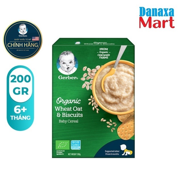 Bột ăn dặm Gerber Organic lúa mì yến mạch 200g