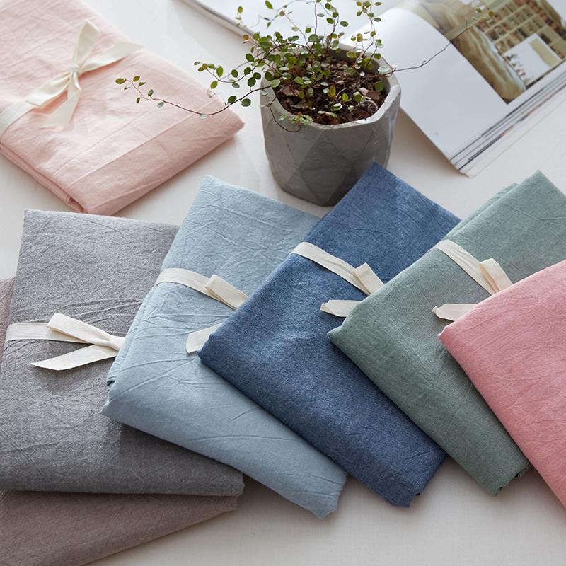 Bông Giặt Nước 100% Cotton Vỏ Gối 48*74 Cặp Kẻ Sọc Vân Sọc Màu Phong Cách Nhật Bản Giản Lược 100% Cotton Đơn Vỏ Gối