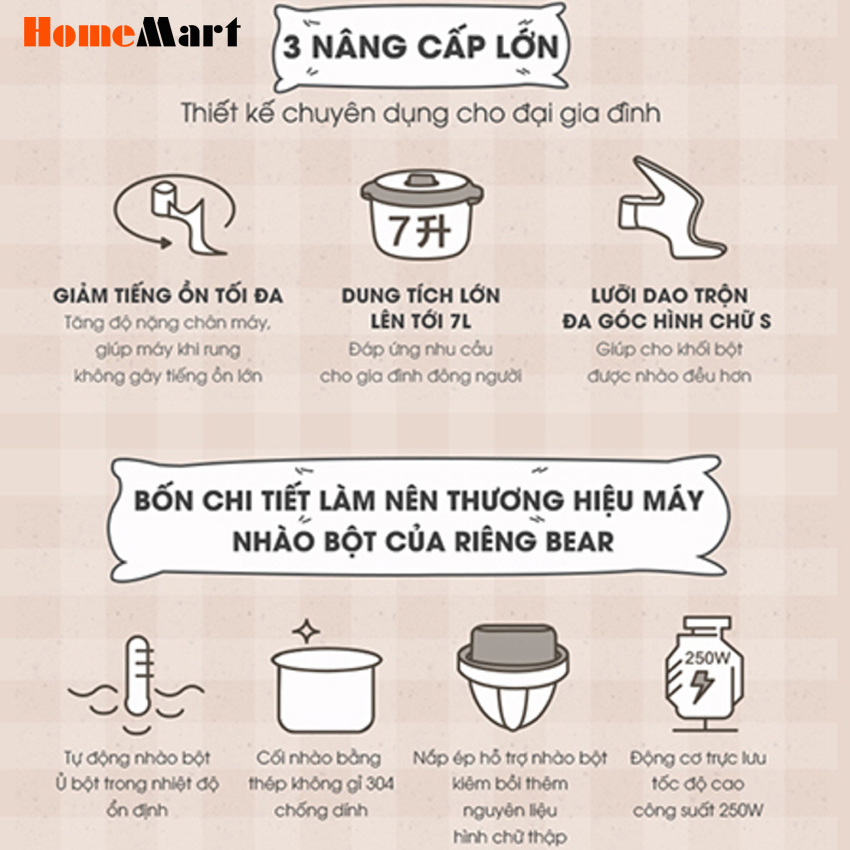 Máy trộn bột Bear HMJ-A70C1