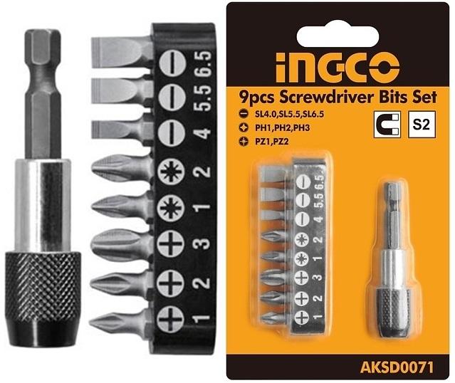 Bộ 9 đầu tua vít Ingco AKSD0071