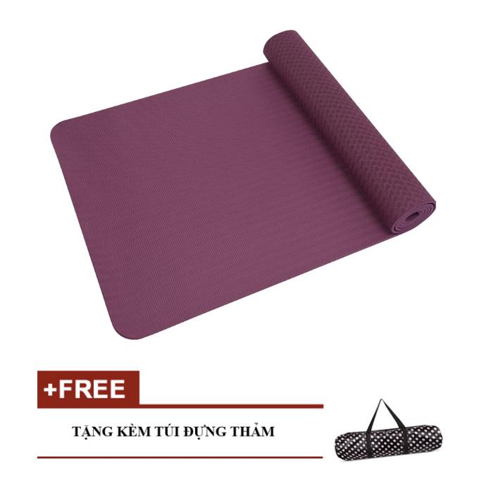 Thảm tập yoga Zeno TPE cao cấp đúc 1 lớp 8mm - màu xanh lá/ xanh dương/ hồng/ tím/ cam