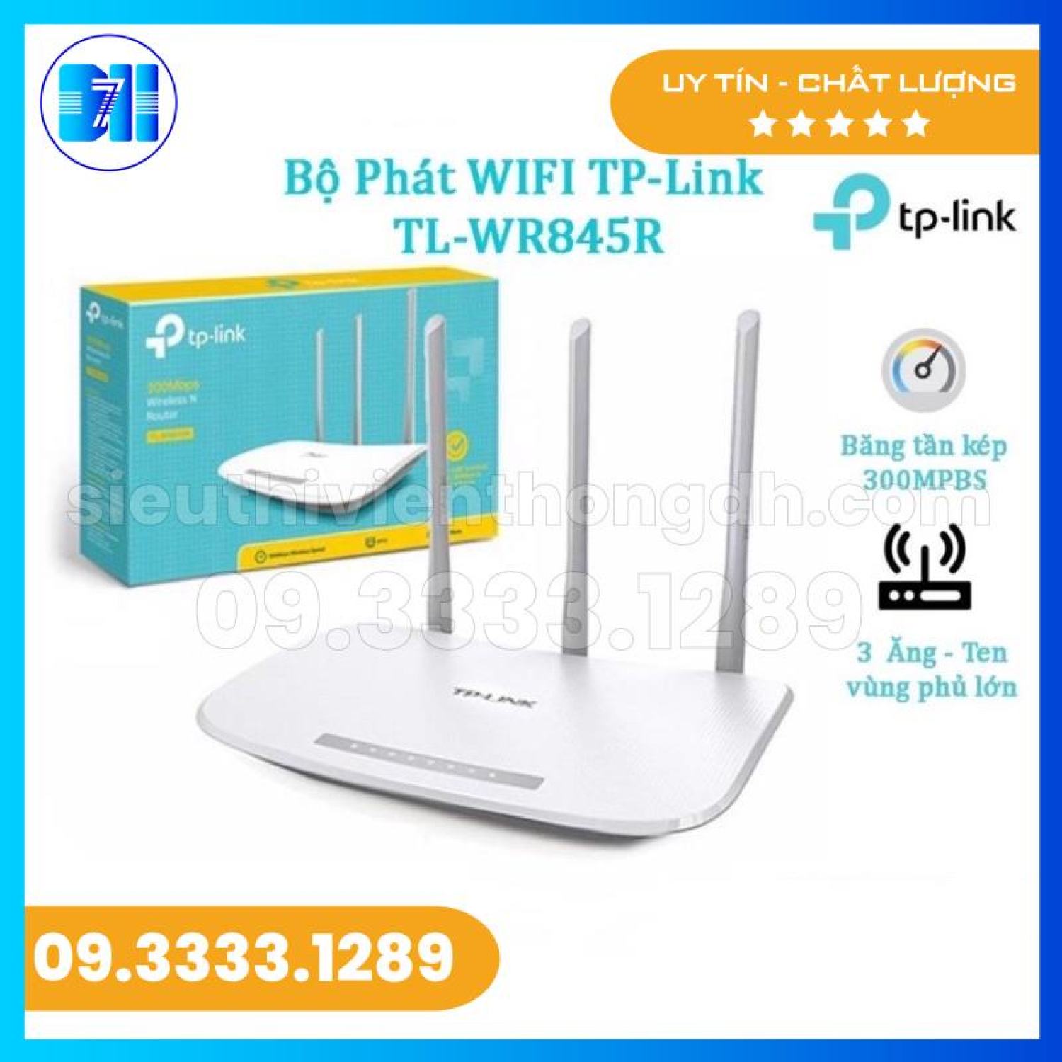 Chính Hãng Bộ phát wifi TP Link 3 râu Tốc Độ Cao TL WR845N Router Wi