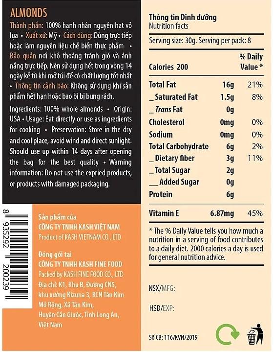 Hạt hạnh nhân Nutty túi 250g