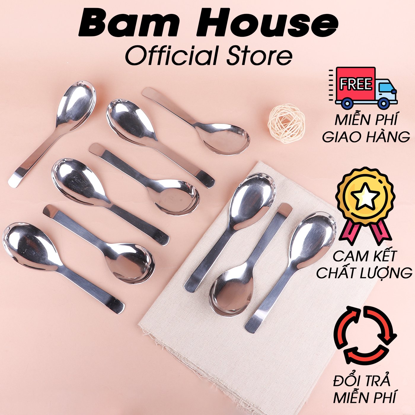 BỘ 10 MUỖNG CANH VUÔNG INOX MCV10
