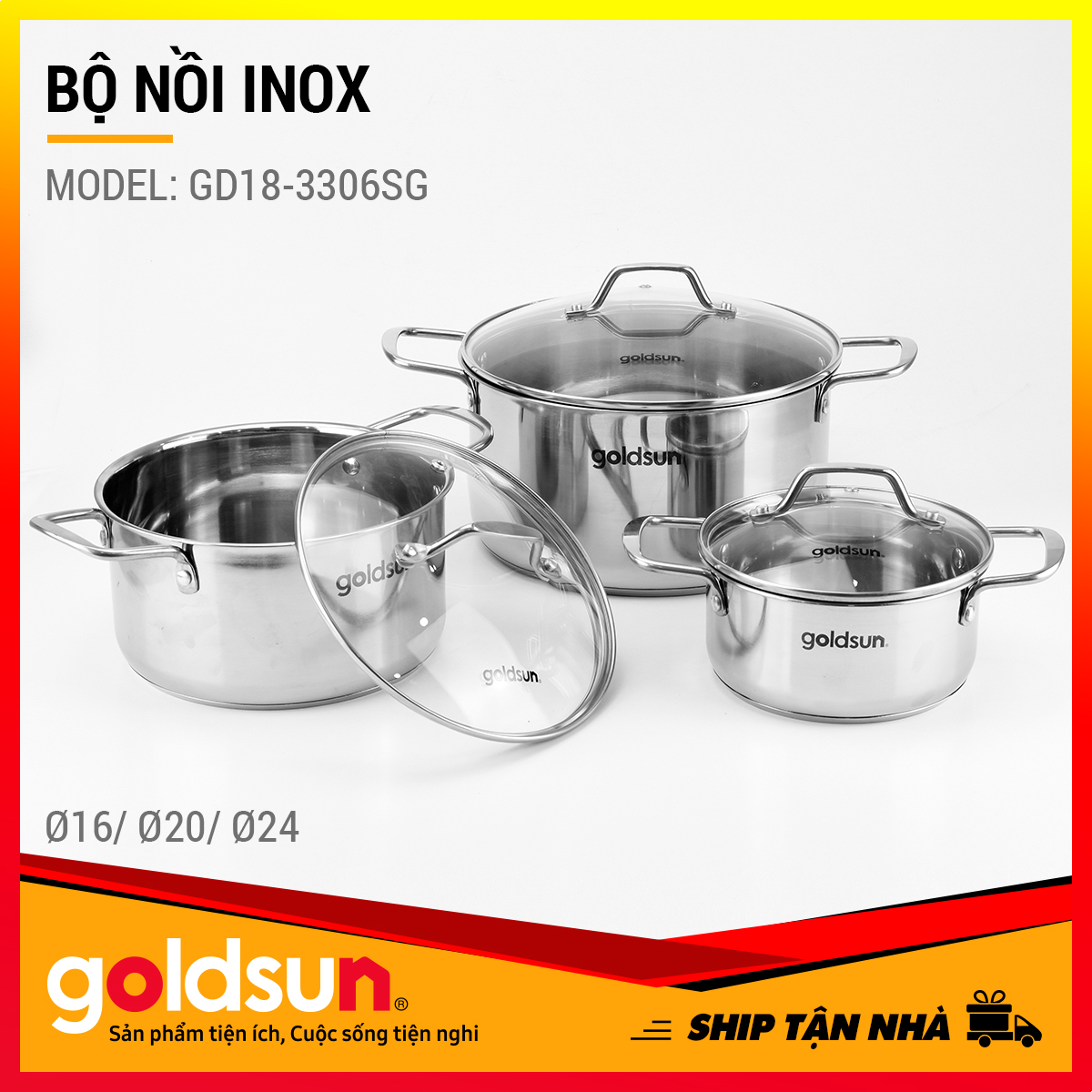 Nồi inox Goldsun GD18-3306SG