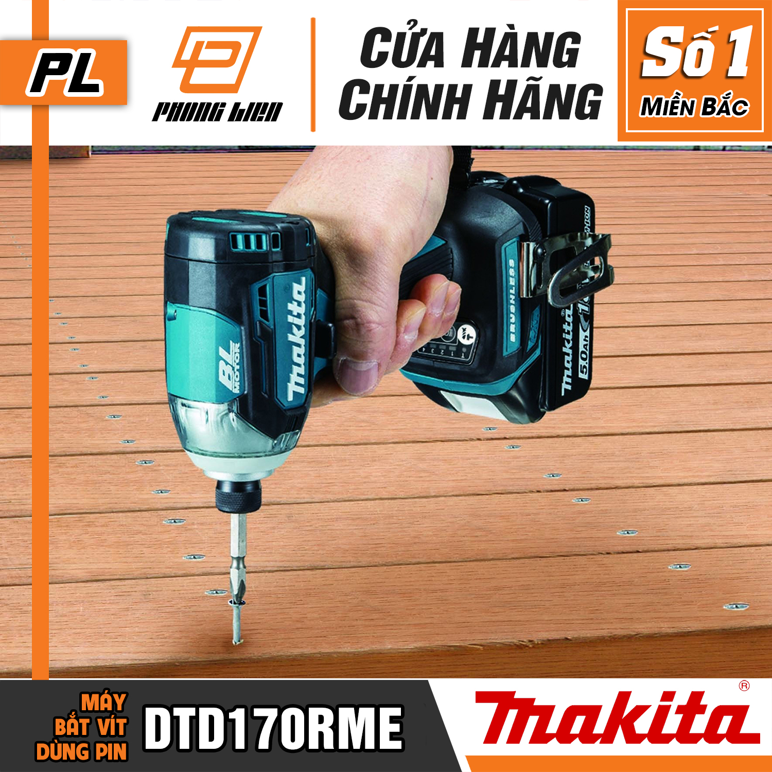 MÁY BẮT VÍT DÙNG PIN MAKITA DTD170RME