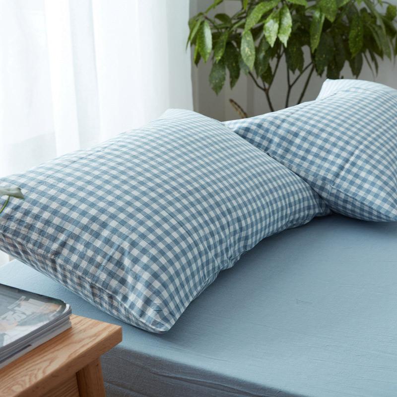 Giản Lược Kẻ Sọc Bông Giặt Nước Vỏ Gối 100% Cotton Màu 100% Cotton Vỏ Gối 48 * 74cm Đơn Ruột Gối Vỏ Bọc Một Cặp