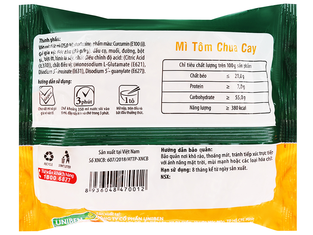 Mì 3 Miền tôm chua cay 65G combo 2 thùng