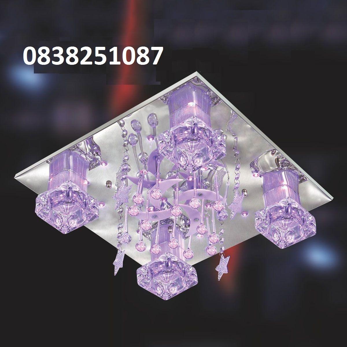 Đèn mâm trang trí ốp trần đổi màu Netviet NC-8402