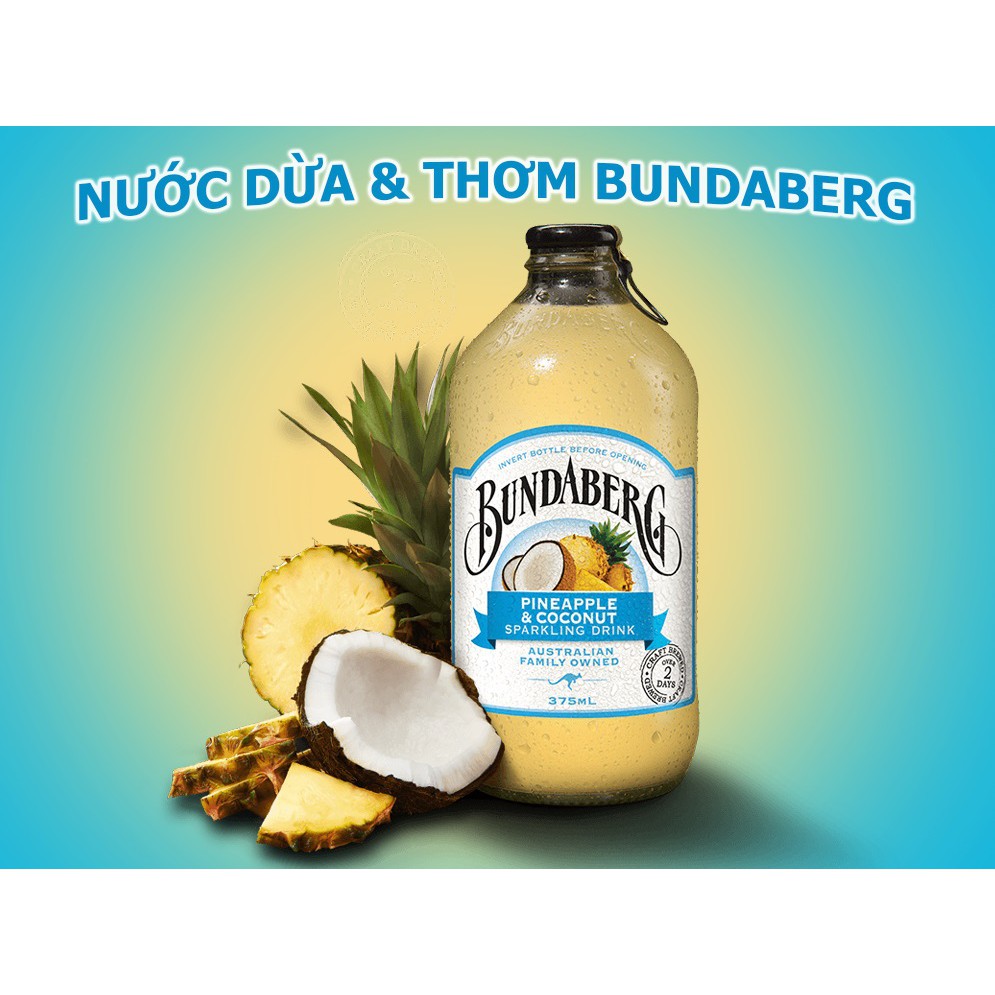 Nước Trái Cây Có Gas Bundaberg vị dứa dừa