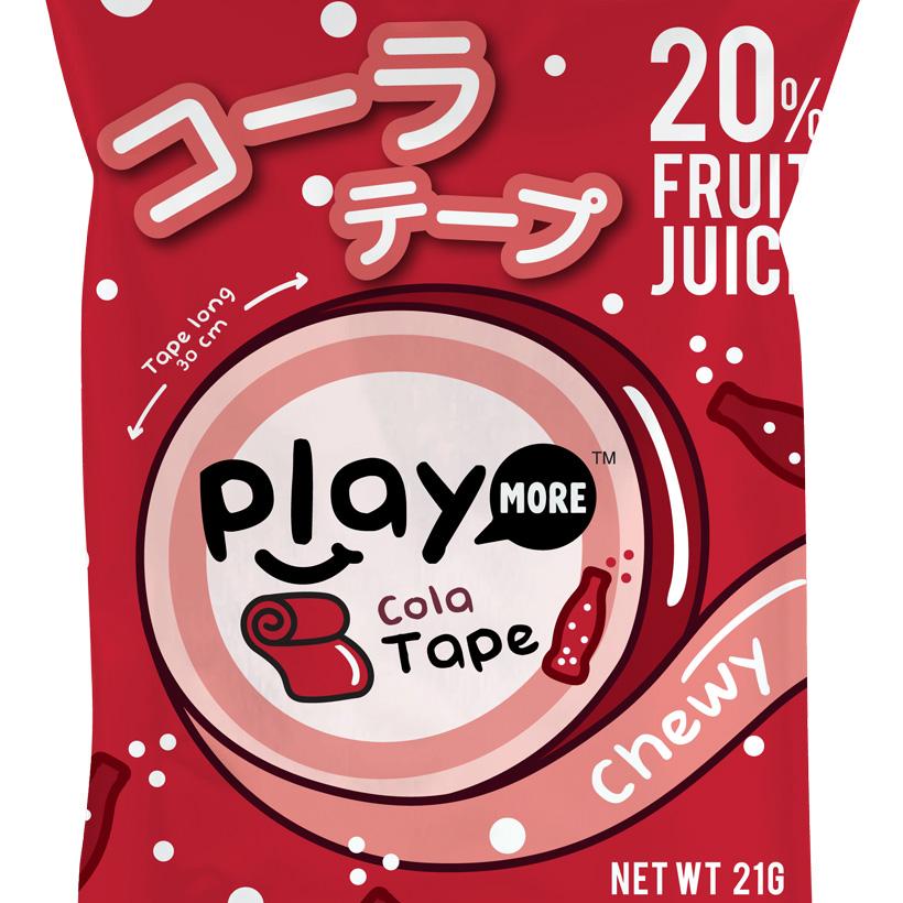 Kẹo dẻo cuộn vị cola Play More gói 21g