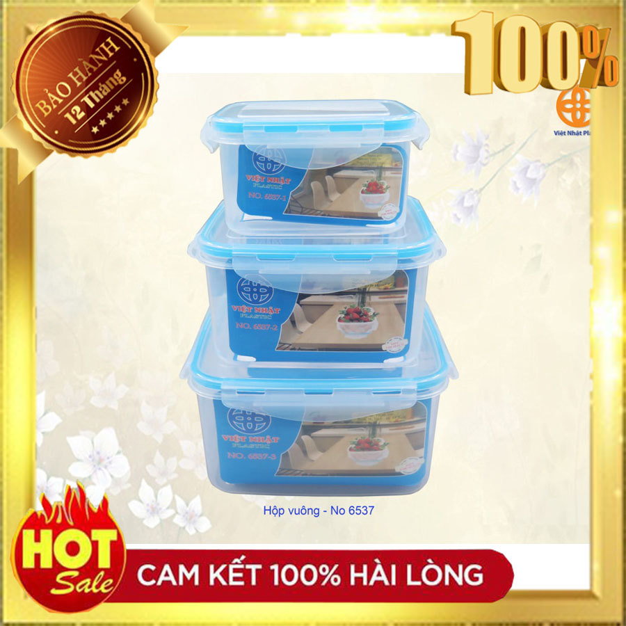 BỘ 3 HỘP NHỰA ĐỰNG THỰC PHẨM VIỆT NHẬT 6537