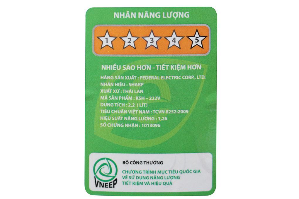 Nồi cơm điện Sharp KSH-222V