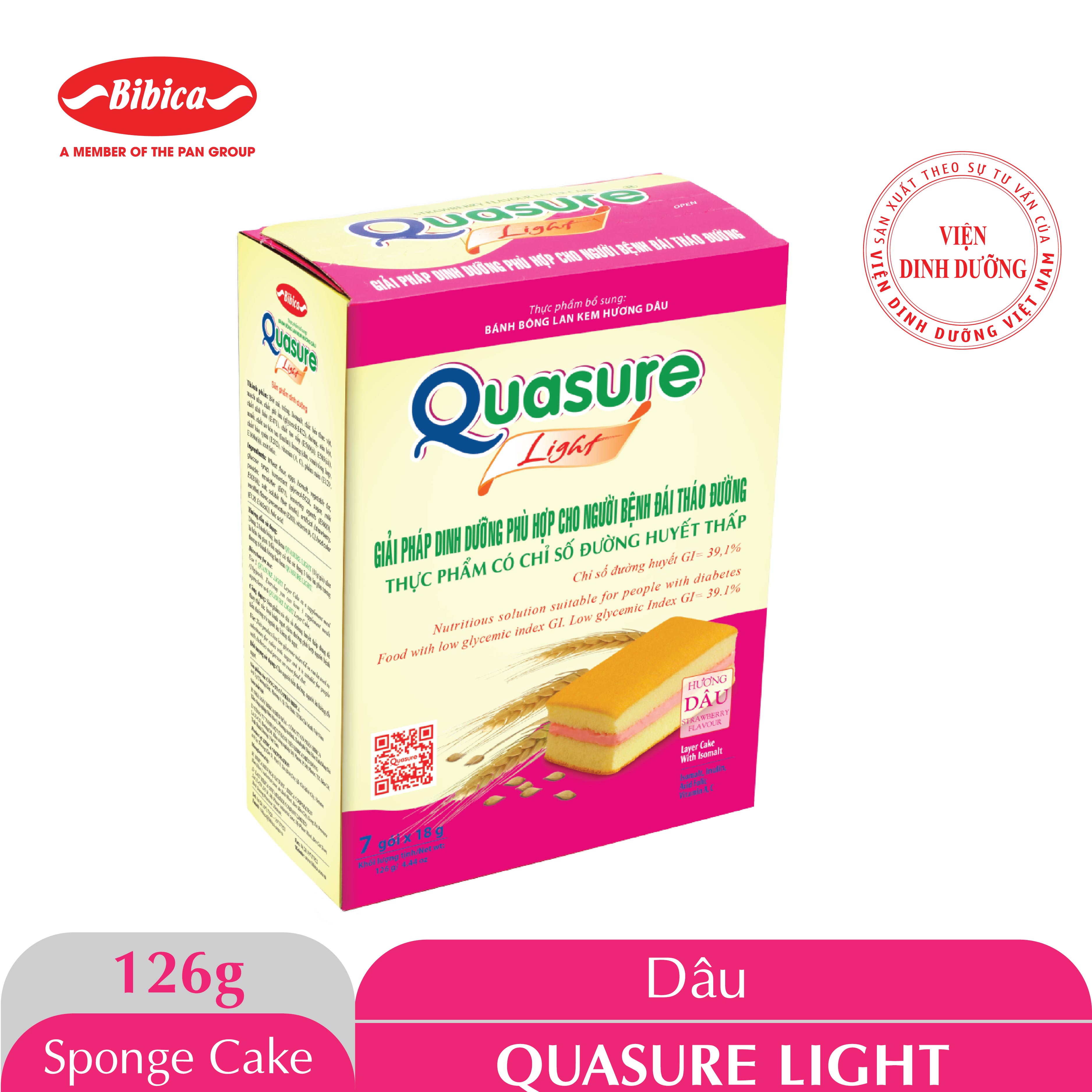 Bánh bông lan Quasure Light Dâu 126g