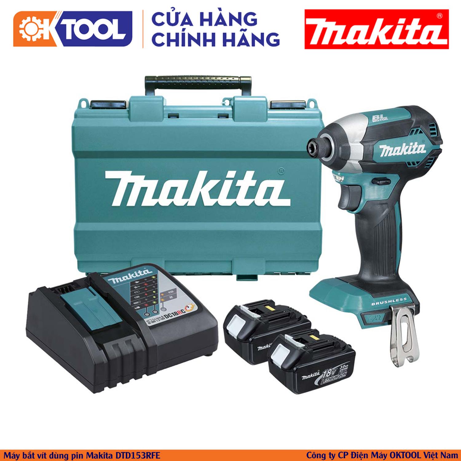 Máy khoan vặn vít dùng pin Makita DTD153RFE 18V