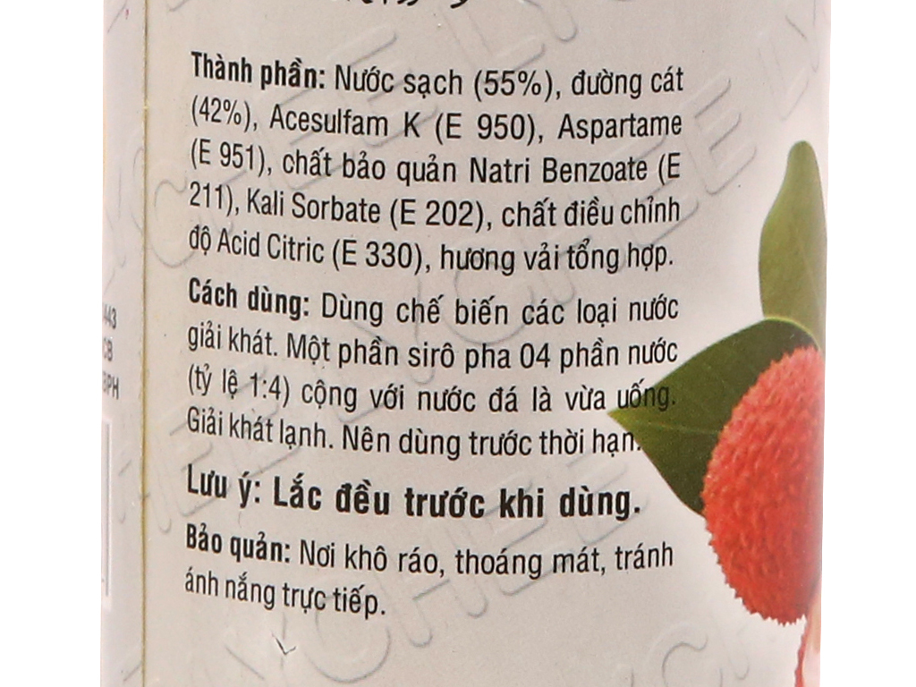 Siro Trinh vải 600ml