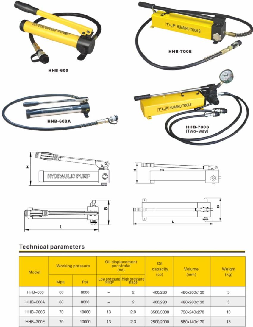 Bơm tay thủy lực 2 chiều TLP HHB-700S
