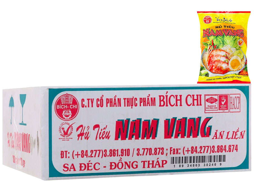Hủ Tiếu Nam Vang Bích Chi 60g thùng 30 gói