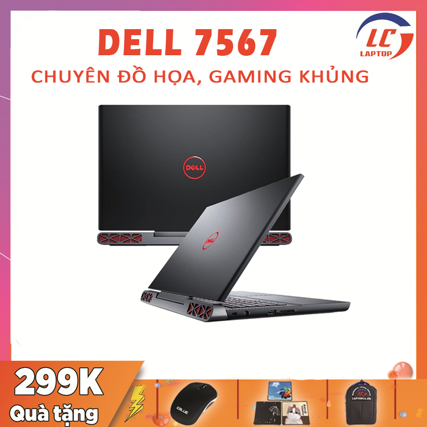 Laptop Dell Inspiron 7567 - Intel Core i5-7300HQ, RAM 4GB, HDD 1TB, Intel VGA GTX1050Ti, 15.6inch