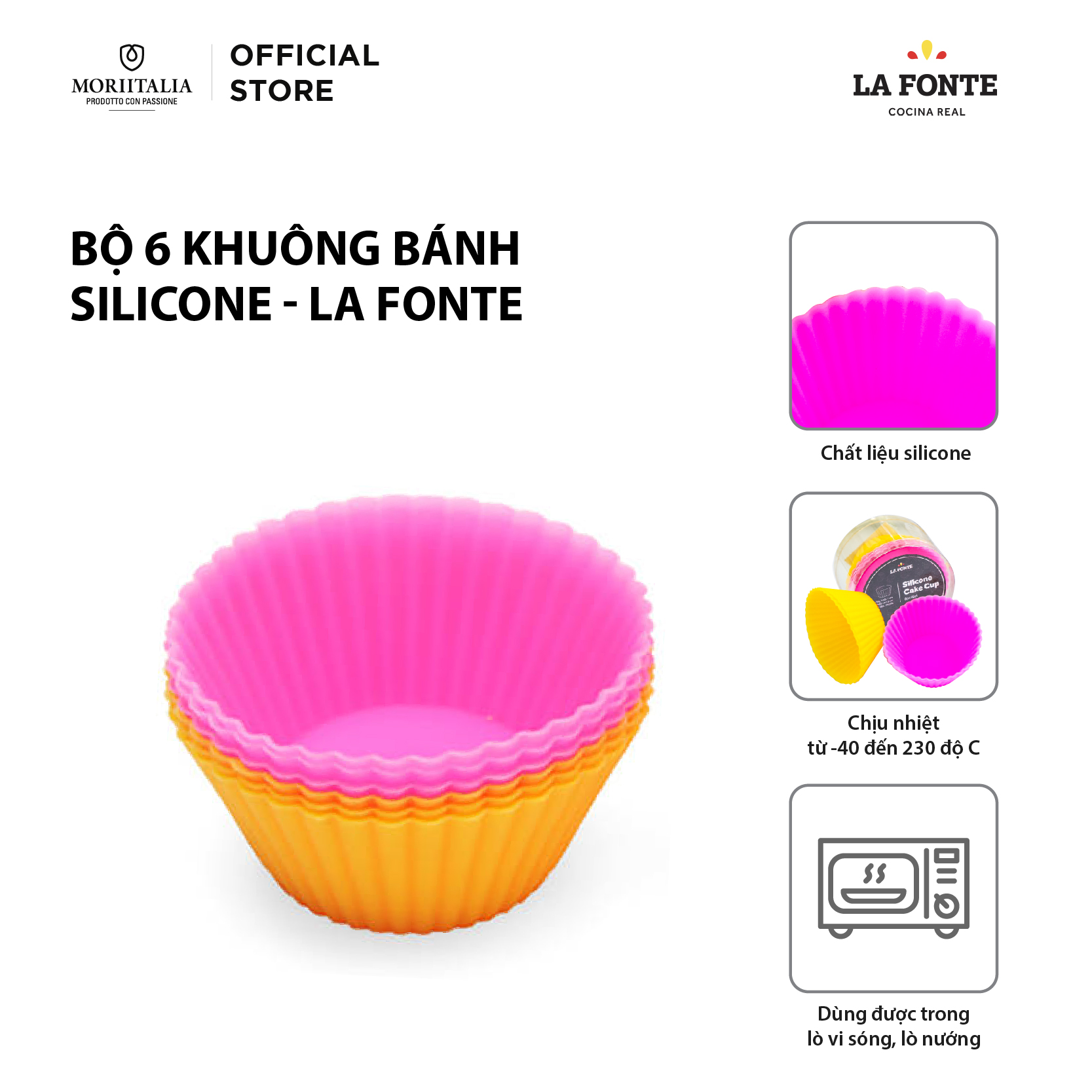 Bộ khuôn bánh Silicone La Fonte YY21894 - 6 chiếc