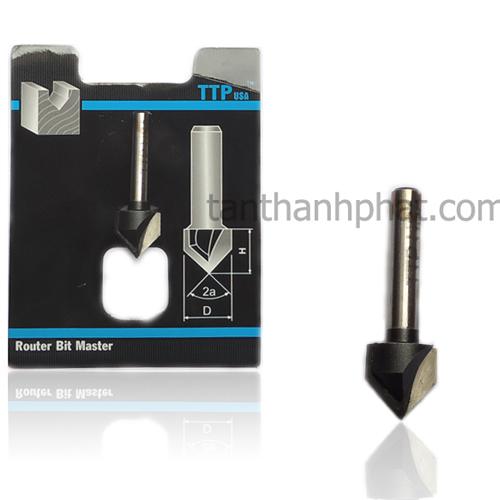 Mũi phay Alu mặt vát chữ V TTPusa 223-001001-SD 6.35 x 6.35 mm