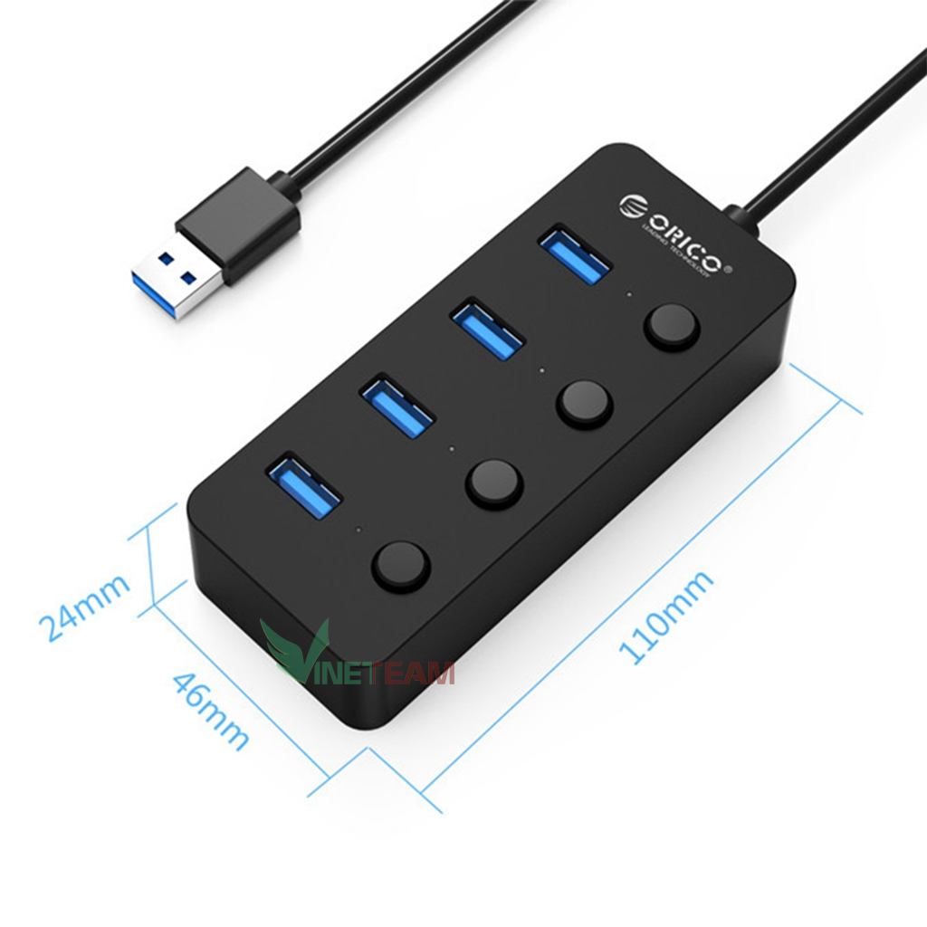 Bộ chia 4 Port USB 3.0 ORICO W9PH4-U3
