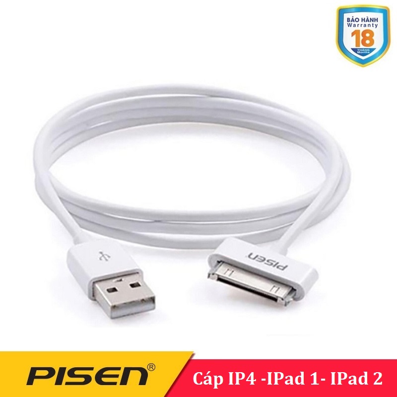 Cáp Iphone 4 chính hãng Pisen - cáp iphone 4