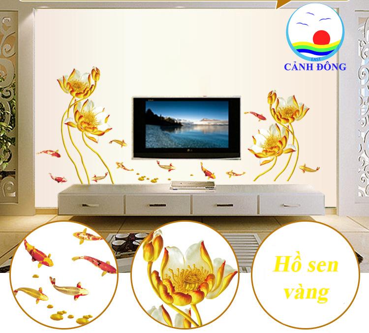 Decal Hoa Sen Vàng Binbin PK137